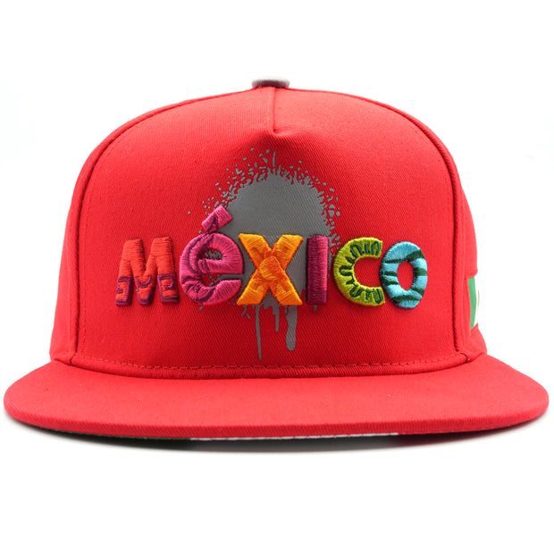 Gorra Para Hombre Mexico Graffiti Militar Fury Rojo