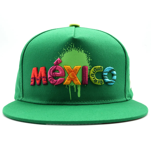 Gorra Para Hombre Mexico Graffiti Militar Fury Verde