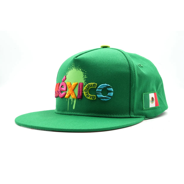 Gorra Para Hombre Mexico Graffiti Militar Fury Verde