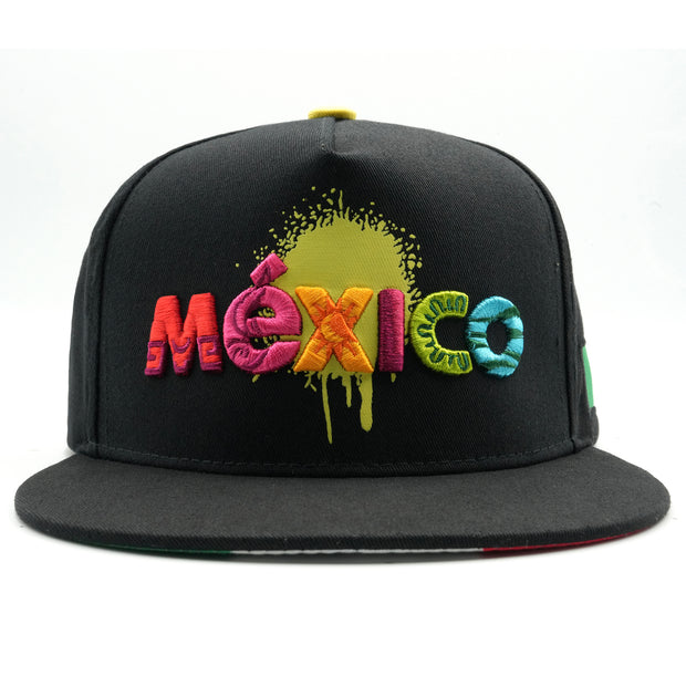 Gorra Para Hombre Mexico Graffiti Militar Fury Negro