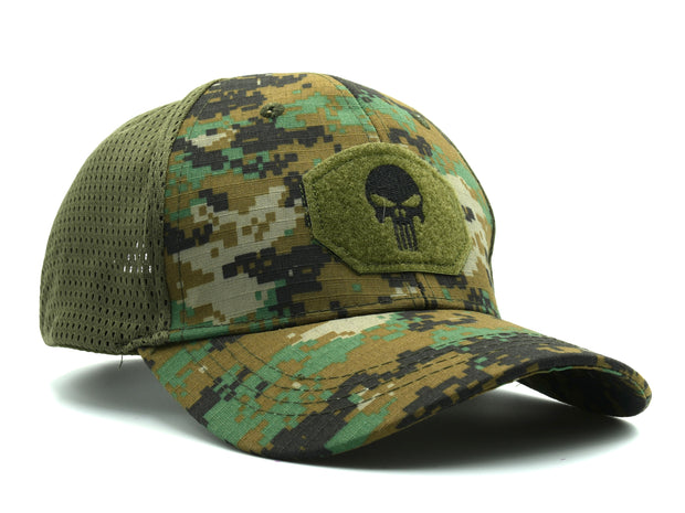 Gorra Para Hombre Calavera Beisbol Verde Pixel-Calavera