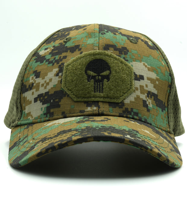 Gorra Para Hombre Calavera Beisbol Verde Pixel-Calavera