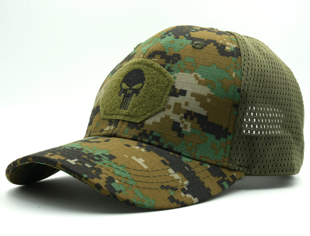 Gorra Para Hombre Calavera Beisbol Verde Pixel-Calavera