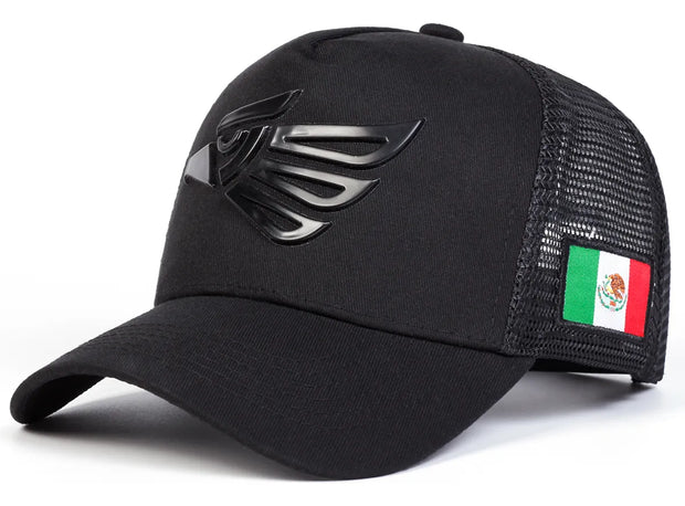 Gorra Para Hombre Águila Hecho En México Beisbol Negro - Tricolor V2