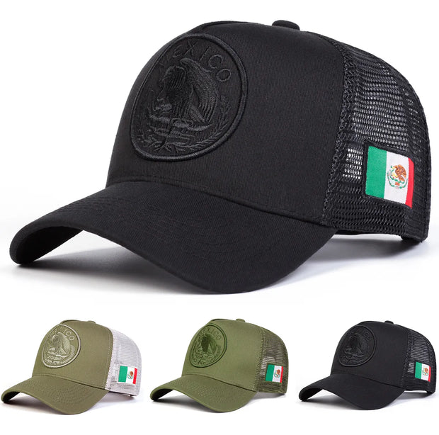 Gorra Para Hombre Táctica Militar Escudo México Beisbol Negro - Tricolor V2