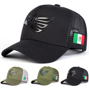 Gorra Para Hombre Águila Hecho En México Beisbol Negro - Tricolor V2