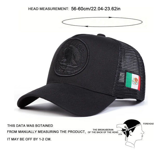 Gorra Para Hombre Táctica Militar Escudo México Beisbol Negro - Tricolor V2