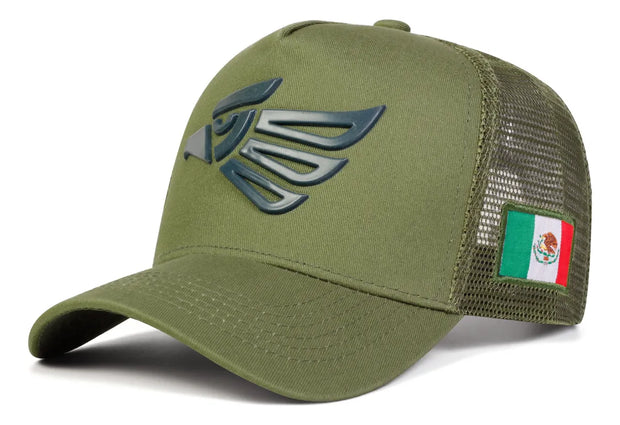 Gorra Para Hombre Águila Hecho En México Beisbol Negro - Tricolor V2