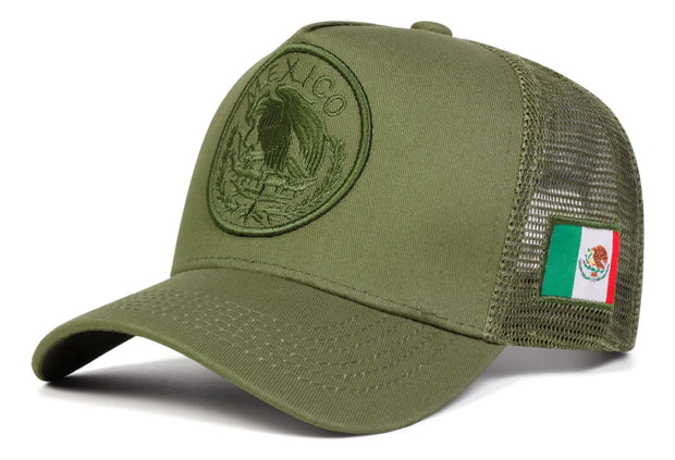 Gorra Para Hombre Táctica Militar Escudo México Beisbol Negro - Tricolor V2