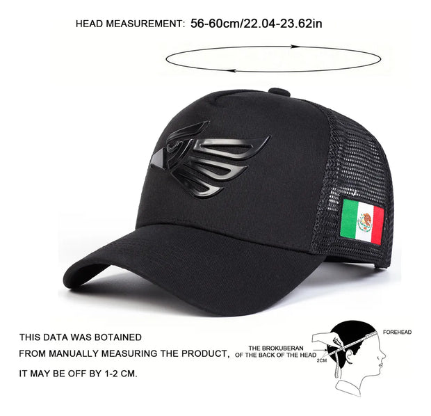 Gorra Para Hombre Águila Hecho En México Beisbol Negro - Tricolor V2